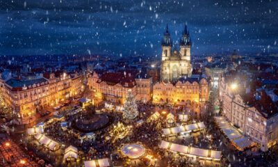 República Tcheca iluminada para o Natal