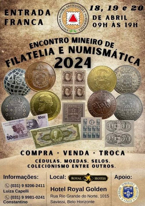 Cartaz do Encontro Mineiro de Filatelia e Numismática