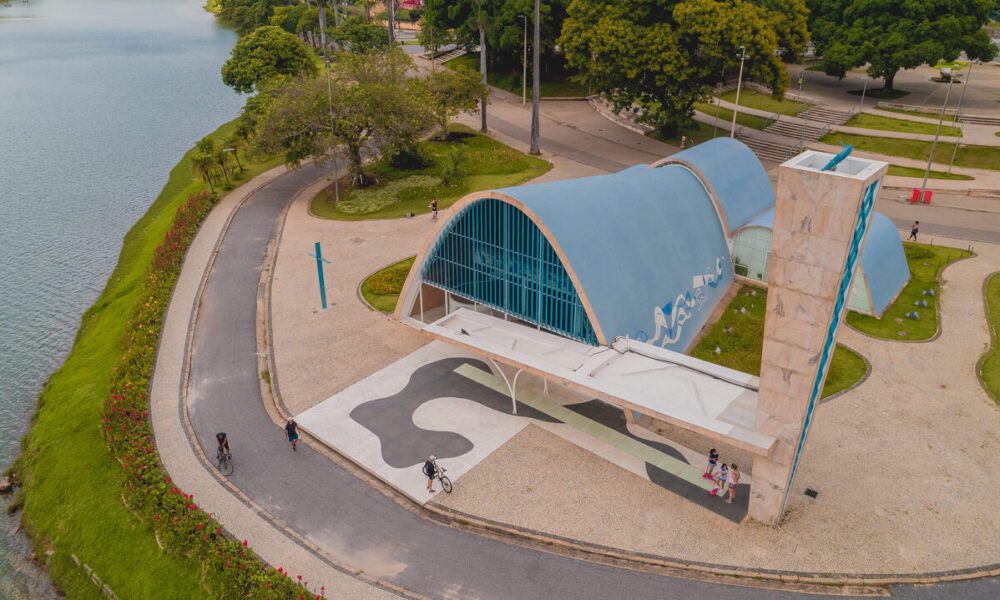 Vista aérea da Igreja da Pampulha em Belo Horizonte