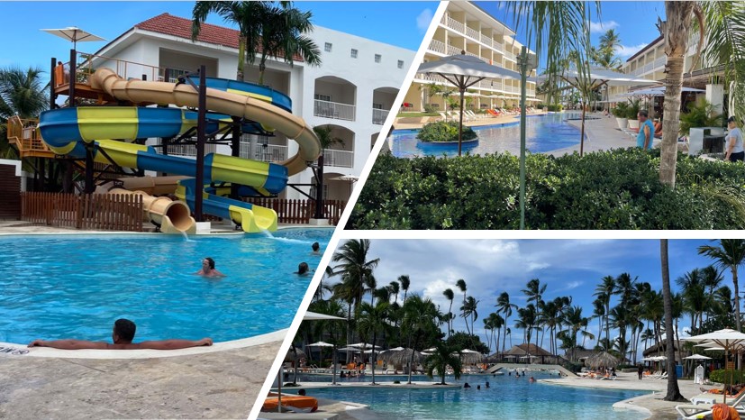 São várias piscinas distribuídas pelo Sunscape Coco Punta Cana 