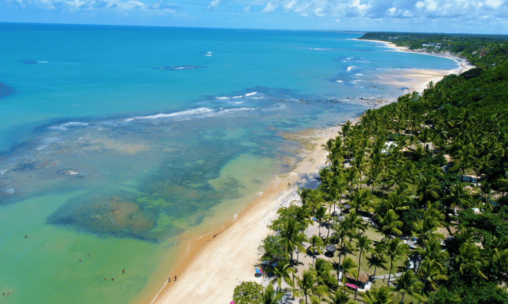 Vista aérea da praia de Trancoso