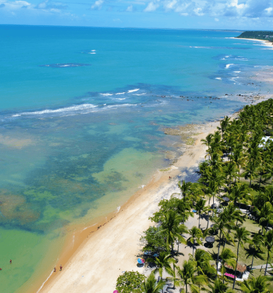 Vista aérea da praia de Trancoso